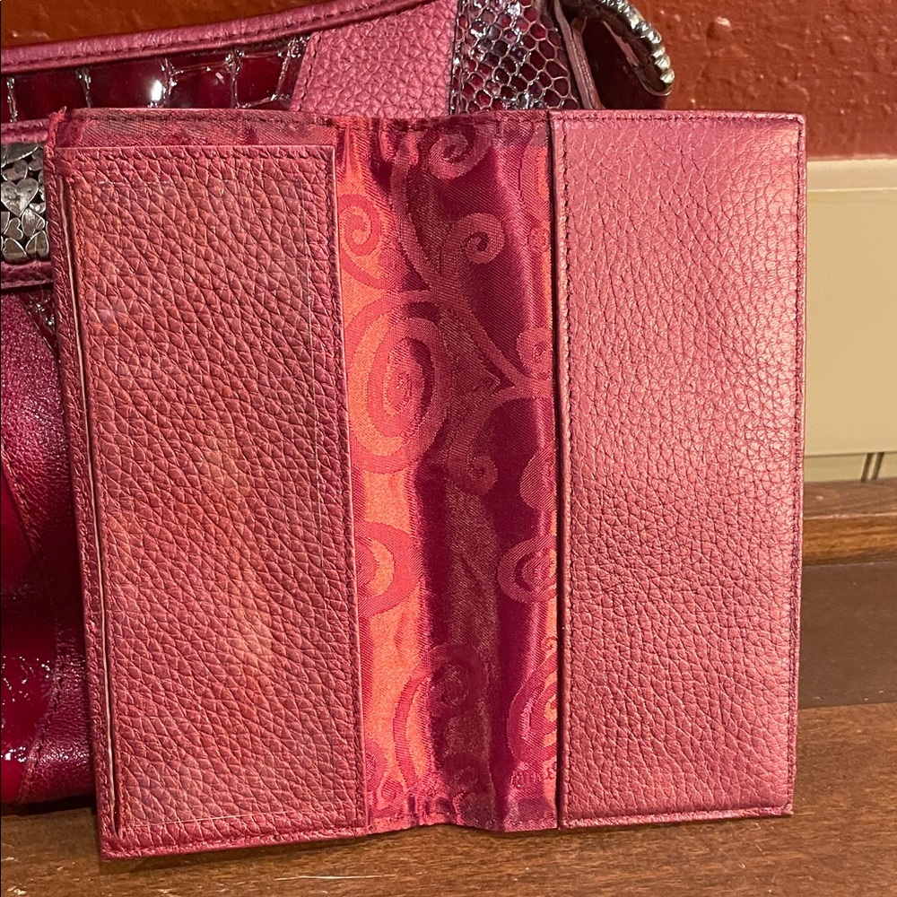 Brighton Barbados Red Patchwork Leather Shoulder … - image 5